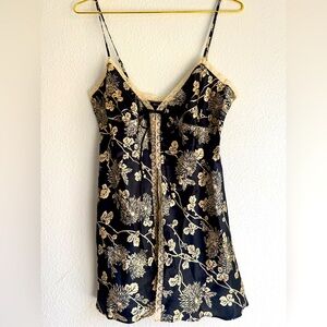 Victoria Secret's Satin Open Front Slip Camisole Lace Trim Floral Sz: S
